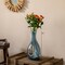 16-Inch Multitone Glass Table Vase in Blue Hue - Minimalist, Decorative Boho Vase with Rustic Farmhouse Style Perfect for Home Decor - Living Room, Bedroom Table, Kitchen Shelf, or Office Desk Decor